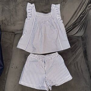 Victoria Beckham for Target High Waist Blue and White Matching Set